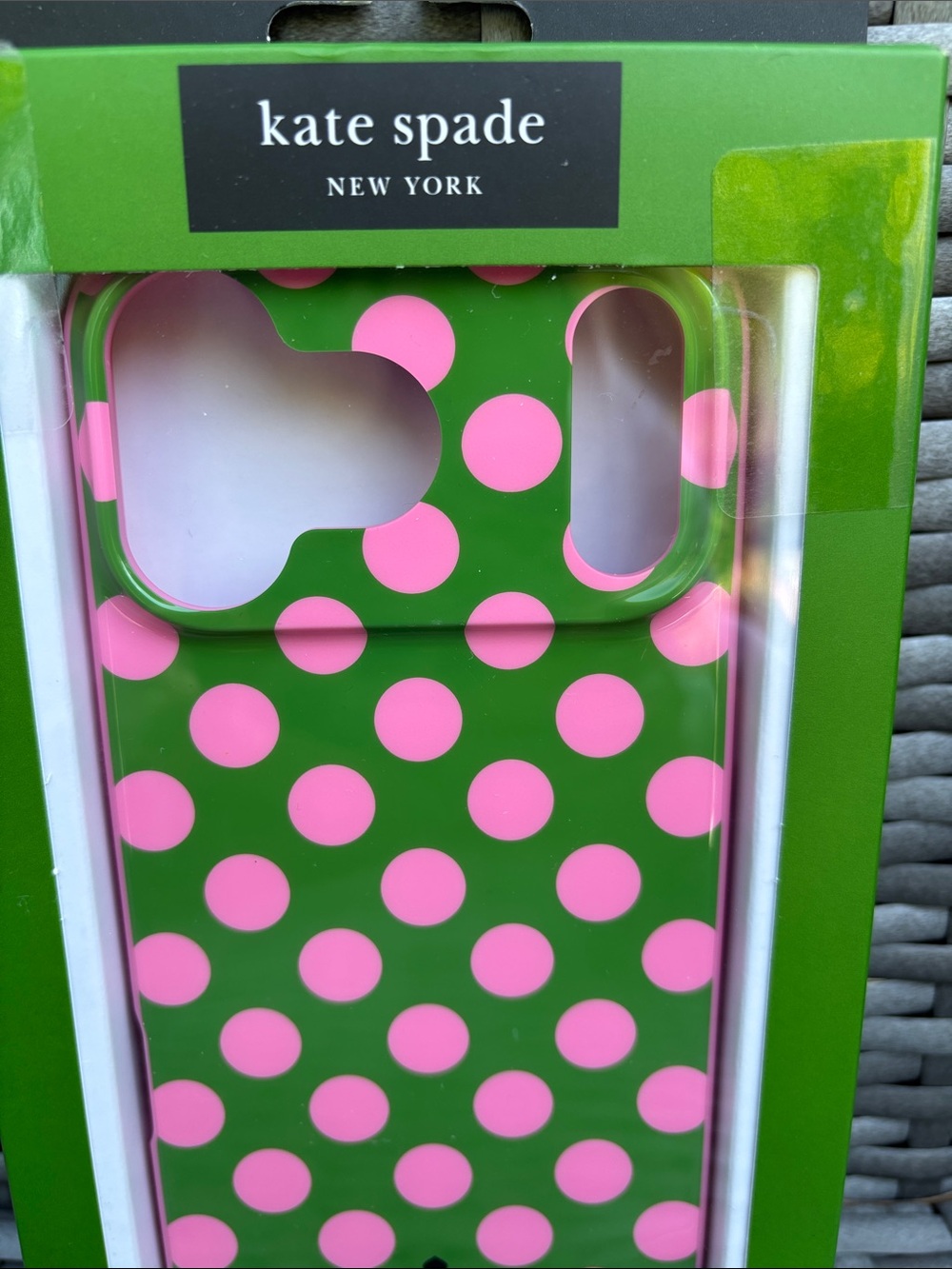 kate spade Green and Pink Polka Dots iPhone 17 Pro Max Phone Case - Picture 2 of 6